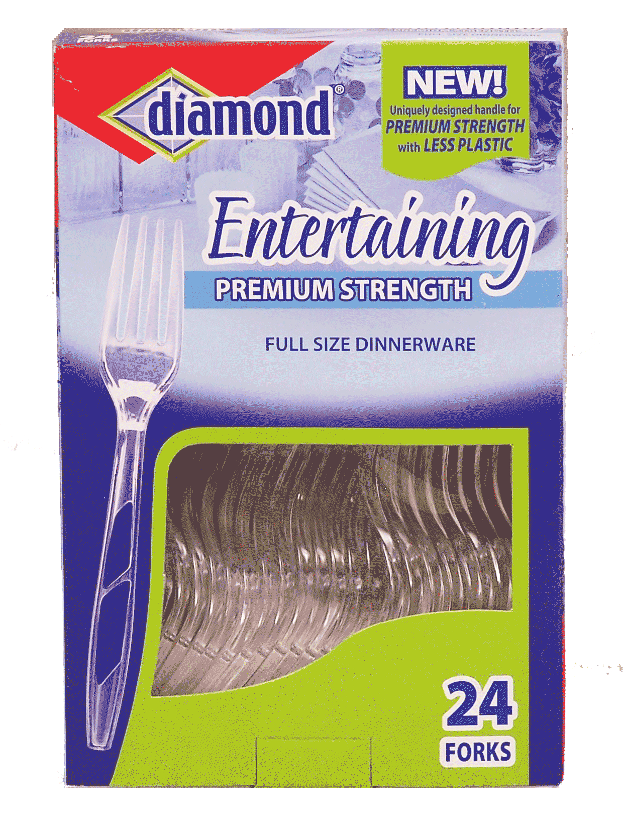 Diamond Entertaining deluxe super strong clear plastic forks, dishwasher safe Full-Size Picture